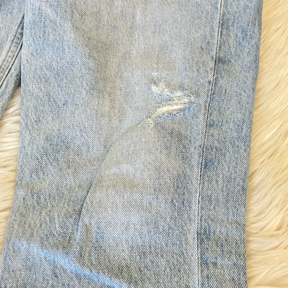 Agolde Riley High Rise Straight Crop jeans light blue distressed size 27 - Picture 8 of 12